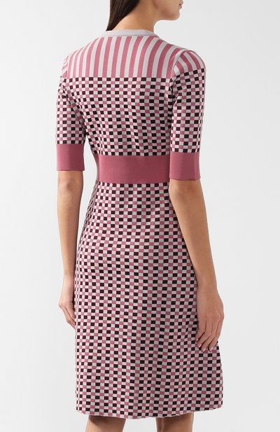 Платье из смеси шерсти и шелка BOTTEGA VENETA розового цвета по цене 190000 руб., арт. 546098/VEYN0, фото 4 Платье из смеси шерсти и шелка BOTTEGA VENETA, арт. 546098/VEYN0, фото 4