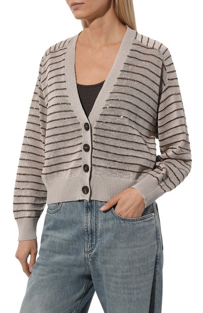 Хлопковый кардиган BRUNELLO CUCINELLI, арт. M7876B1330, фото 3