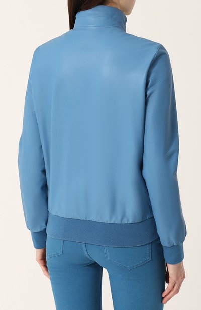 Двусторонний кожаный бомбер с воротником-стойкой LORO PIANA, арт. FAI0982, фото 4