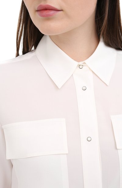 Шелковая рубашка LORENA ANTONIAZZI белого цвета по цене 72350 руб., арт. A2054CA020/3186, фото 5 Шелковая рубашка LORENA ANTONIAZZI, арт. A2054CA020/3186, фото 5