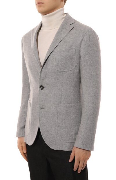 Пиджак из кашемира и шелка AGNONA серого цвета по цене 283500 руб., арт. TX08U2E/R7008E, фото 4 Пиджак из кашемира и шелка AGNONA, арт. TX08U2E/R7008E, фото 4