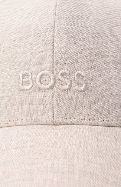 Льняная бейсболка BOSS светло-бежевого цвета по цене 5400 руб., арт. 50539507, фото 4 Льняная бейсболка BOSS, арт. 50539507, фото 4