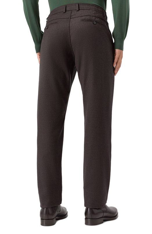 Шерстяные брюки Canali V1659G/AR03472 Коричневый  V1659G/AR03472 Фото 4