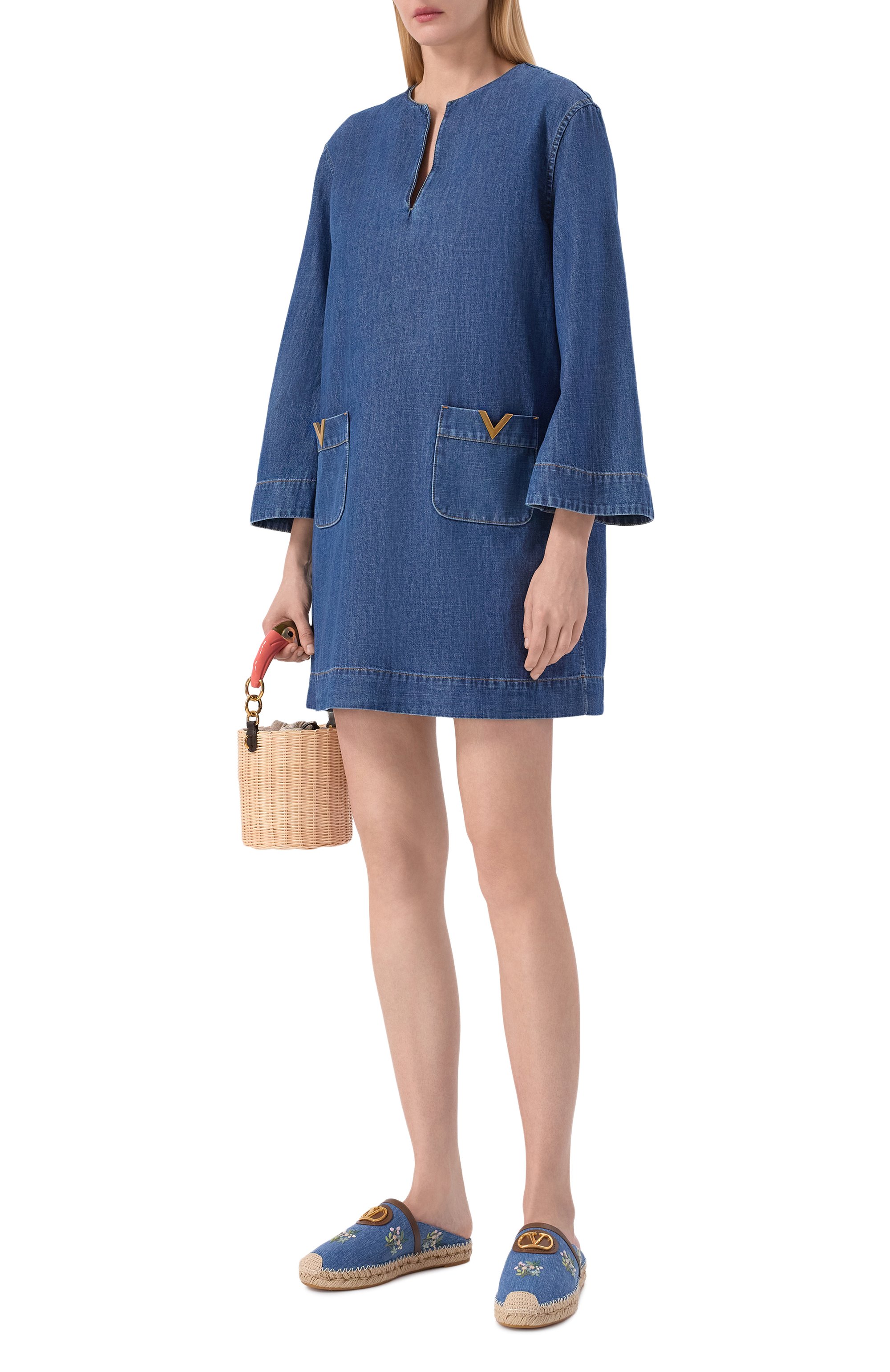 Текстильные  сабо vlogo signature  VALENTINO, арт. 8W0S0ME9/BNI, фото 3
