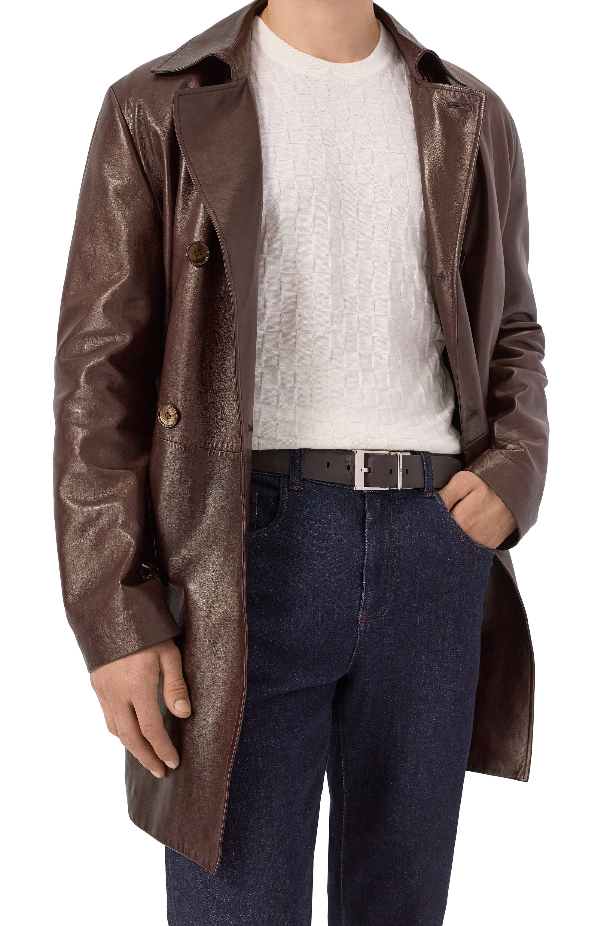 Двусторонний ремень из кожи каймана ZILLI, арт. BR0135M1002VPAL00/120, фото 3