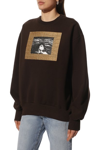 Хлопковый свитшот ACNE STUDIOS темно-коричневого цвета по цене 44750 руб., арт. CI0084/W, фото 3 Хлопковый свитшот ACNE STUDIOS, арт. CI0084/W, фото 3