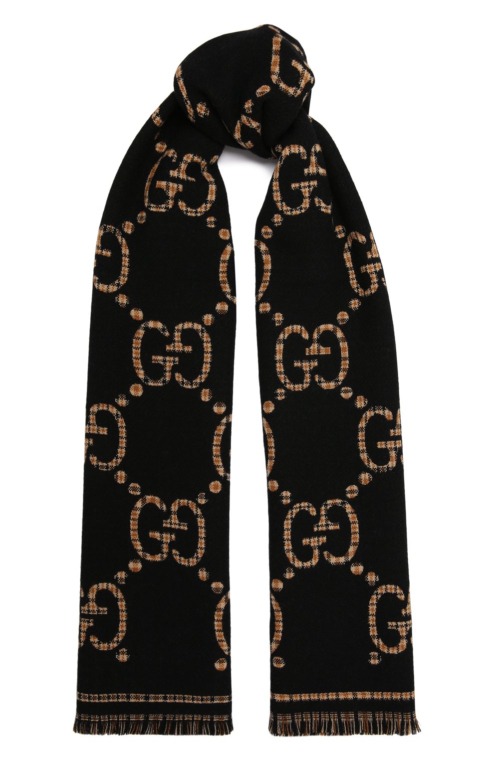 Шерстяной шарф GUCCI черного цвета по цене 43650 руб., арт. 660025/4G386, фото 1 Шерстяной шарф GUCCI, арт. 660025/4G386, фото 1