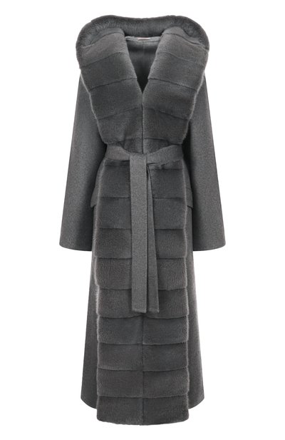 Женское кашемировое пальто с отделкой из норки MVST, арт. FTBPL-Y612V