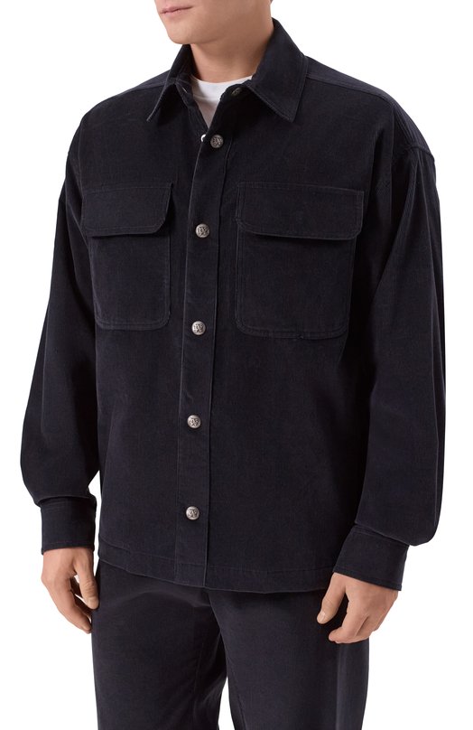 Вельветовая куртка-рубашка Palm Angels PMES024F25FAB001 Серый  PMES024F25FAB001 Фото 3