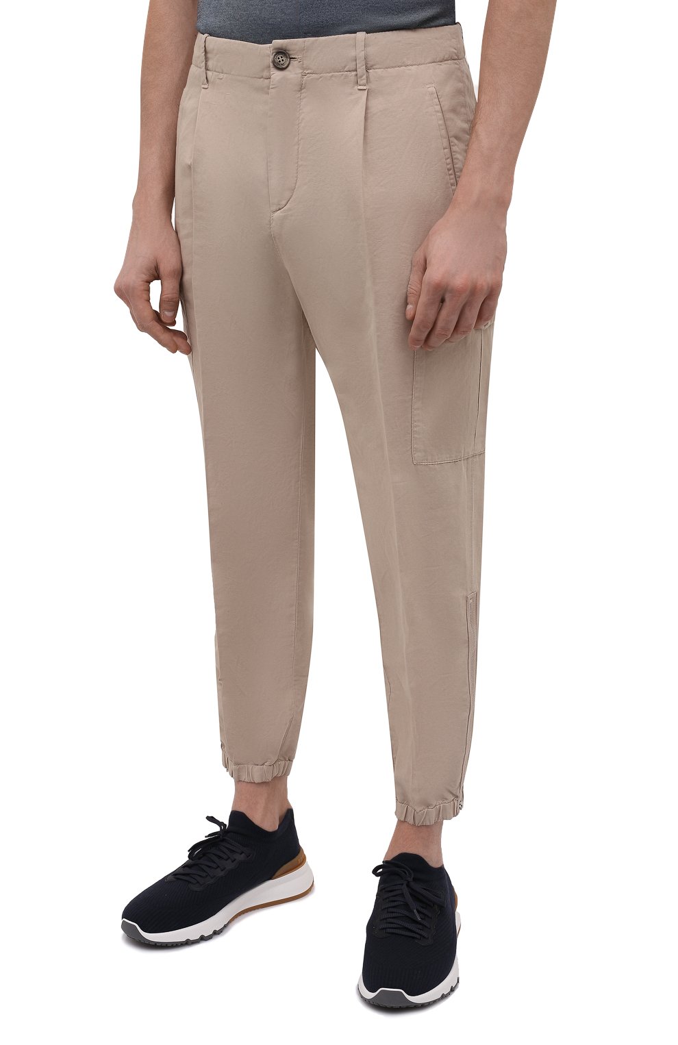 Джоггеры изо льна и хлопка BRUNELLO CUCINELLI бежевого цвета по цене 140500 руб., арт. M291DH0640, фото 3 Джоггеры изо льна и хлопка BRUNELLO CUCINELLI, арт. M291DH0640, фото 3