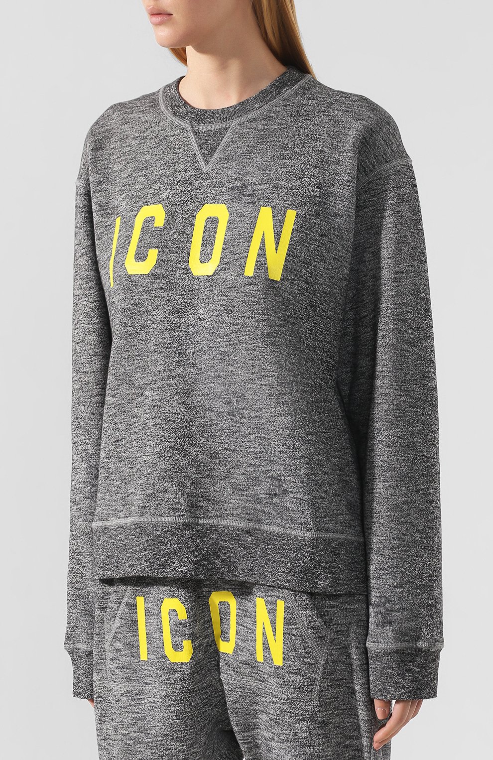 Хлопковый свитшот DSQUARED2 серого цвета по цене 42050 руб., арт. S75GU0235/S25385, фото 3 Хлопковый свитшот DSQUARED2, арт. S75GU0235/S25385, фото 3