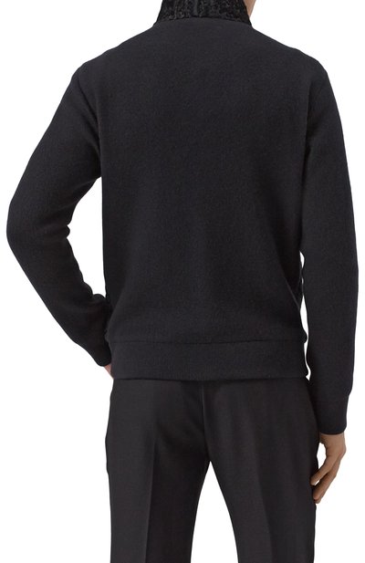 Кардиган с отделкой из свакары MVST черного цвета по цене 850000 руб., арт. FTRECK-ES4440SW, фото 4 Кардиган с отделкой из свакары MVST, арт. FTRECK-ES4440SW, фото 4