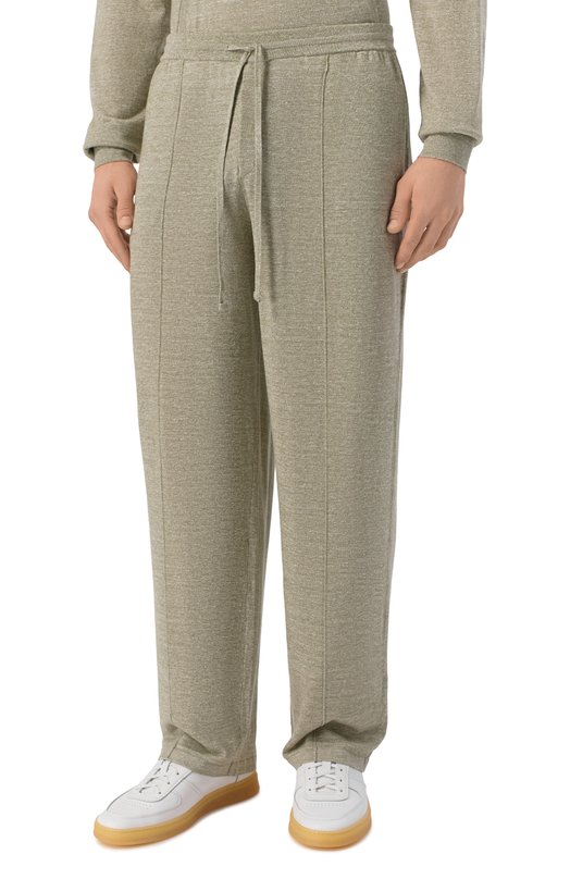 Брюки из шерсти и льна 12 STOREEZ 137225 Зелёный  137225 Фото 3