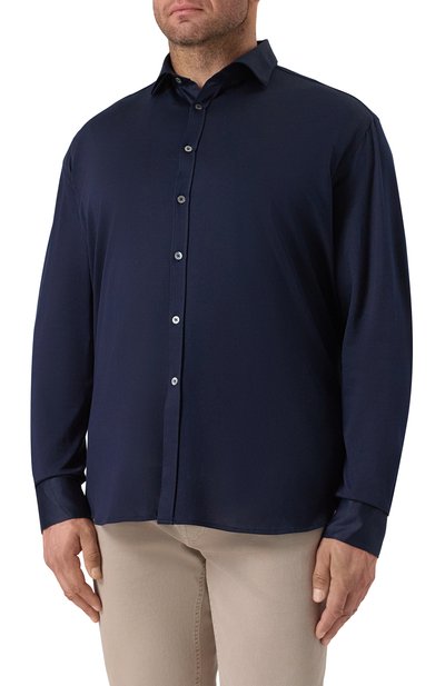 Рубашка из хлопка и лиоцелла CANALI, арт. CSL70B1/GN03485, фото 3