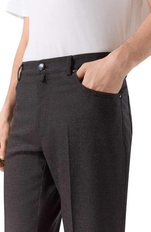 Брюки из шерсти и кашемира Berwich M0RELL0 5TALC 19/FA1224X Коричневый  M0RELL0 5TALC 19/FA1224X Фото 5