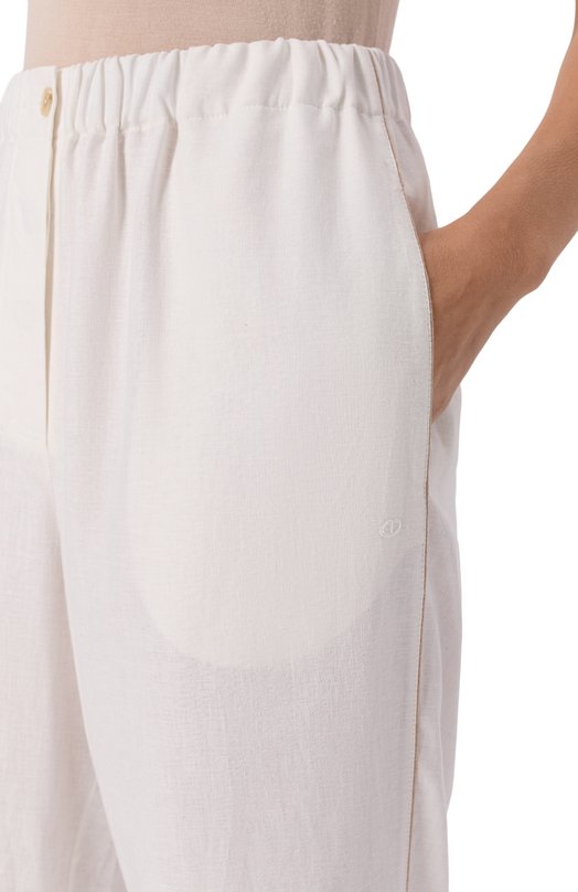 Брюки изо льна и вискозы EDOMO T006119SS25 Белый  T006119SS25 Фото 5