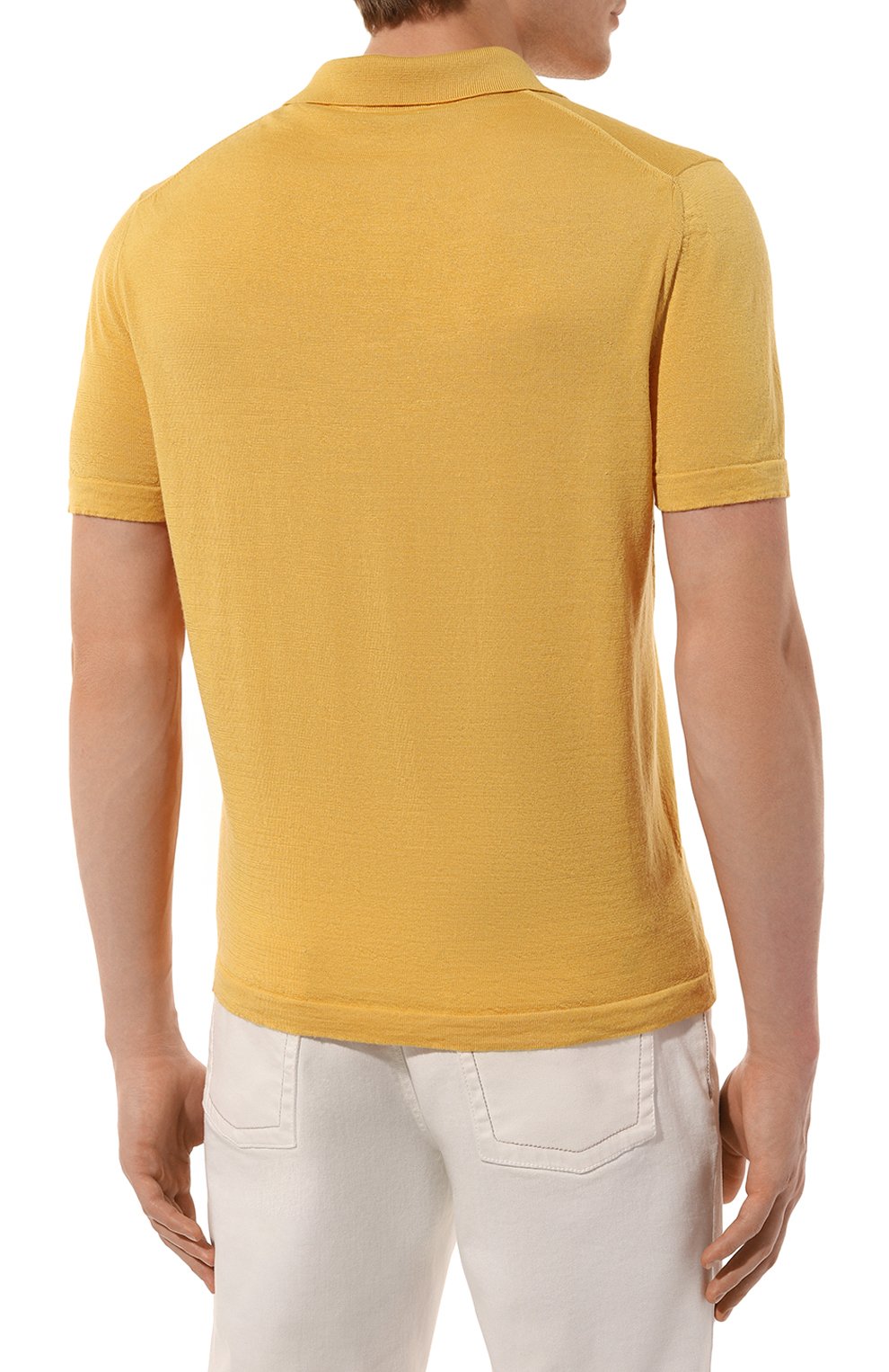 Поло из шерсти и шелка KITON желтого цвета по цене 99500 руб., арт. UMM049204, фото 4 Поло из шерсти и шелка KITON, арт. UMM049204, фото 4