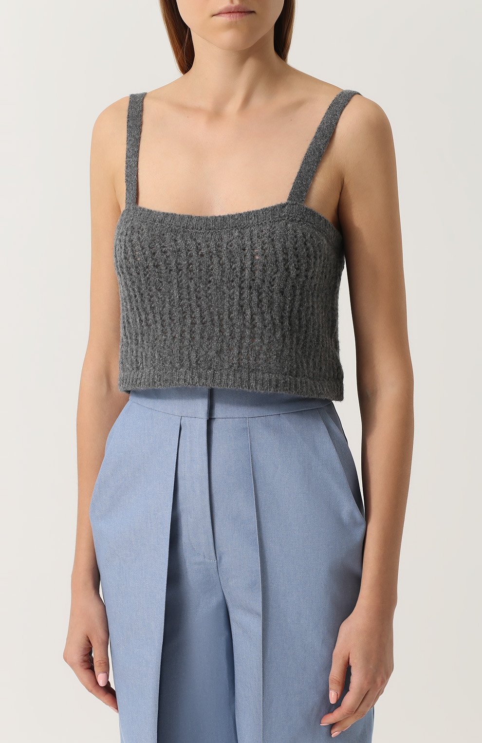 Шерстяной кроп-топ на тонких бретельках ISA ARFEN, арт. KN32 AW17 C0SY CL0CHARD W00L, фото 3