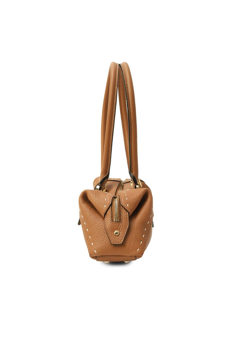 Женская сумка charlie small LANCEL светло-коричневого цвета, арт. A13420 | Фото 4 (Материал: Натуральная кожа; Автоматизация состава: Проставлено; Размер: small; Автоматизация ТО: Проставлено)