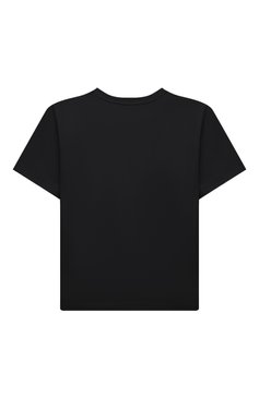 Детская хлопковая футболка MOSCHINO черного цвета, арт. H3M02T/LBA11/10A-14A | Фото 2 (Девочки Кросс-КТ: футболка-одежда; Рукава: Короткие; Материал сплава: Проставлено; Материал внешний: Хлопок; Драгоценные камни: Проставлено)
