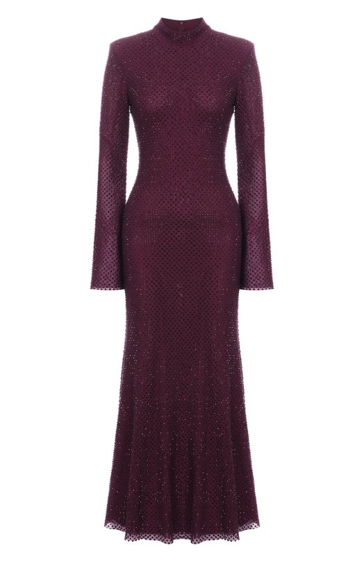Платье с отделкой стразами self-portrait SC25031MBU Бордовый SC25031MBU