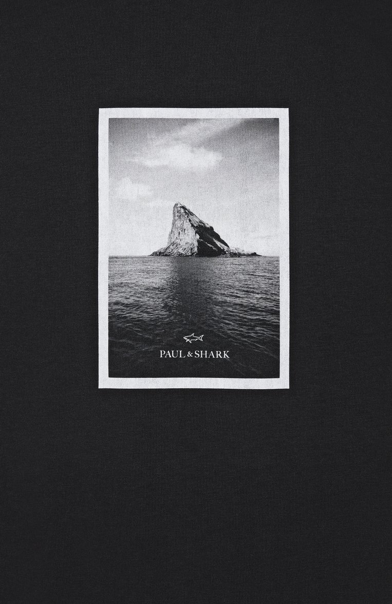Мужска�я хлопковая футболка PAUL&SHARK черного цвета, арт. 25411062 | Фото 6 (Длина (для топов): Стандартные; Материал внешний: Хлопок; Рукава: Короткие; Принт: С принтом; Стили: Кэжуэл; Кросс-КТ: Джерси; Мужское Кросс-КТ: Футболка-одежда; Автоматизация состава: Проставлено; Автоматизация ТО: Проставлено)