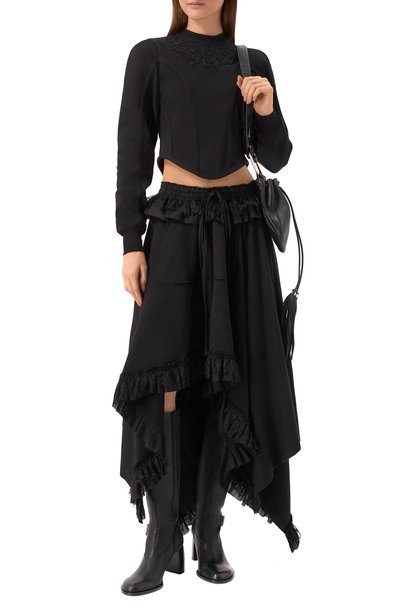 Хлопковая юбка ANN DEMEULEMEESTER, арт. B0014662/FA799, фото 2