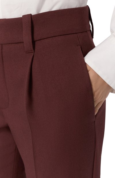 Шерстяные брюки BRUNELLO CUCINELLI бордового цвета по цене 237500 руб., арт. MP553P9325, фото 5 Шерстяные брюки BRUNELLO CUCINELLI, арт. MP553P9325, фото 5