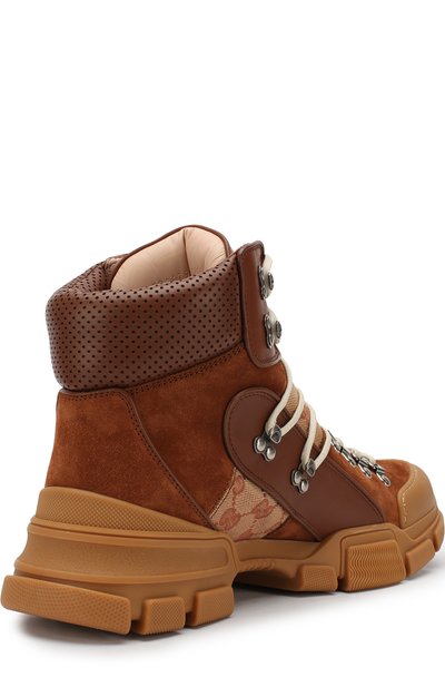 Кожаные кроссовки flashtrek GUCCI темно-бежевого цвета по цене 99500 руб., арт. 521679/0P310, фото 4 Кожаные кроссовки flashtrek GUCCI, арт. 521679/0P310, фото 4