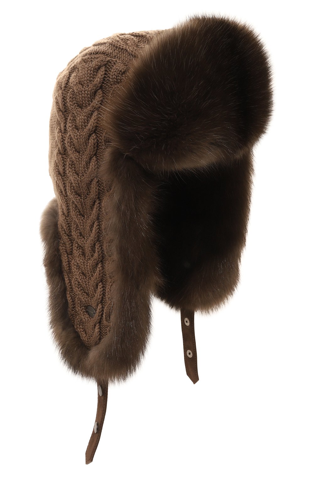 Шапка-ушанка с отделкой из меха соболя BLACK SABLE, арт. BS-24005G, фото 1