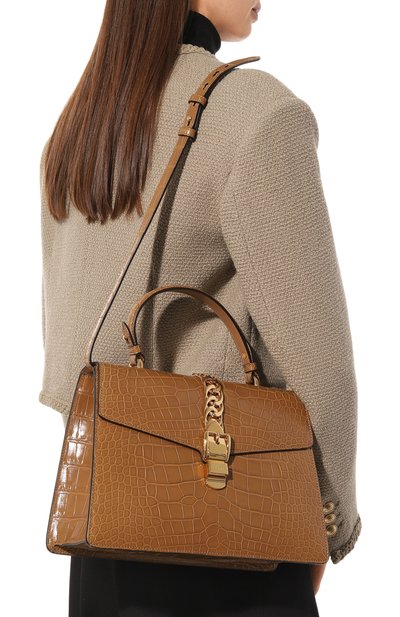 Сумка sylvie 1969 из кожи аллигатора GUCCI, арт. 431665 EV40G, фото 2
