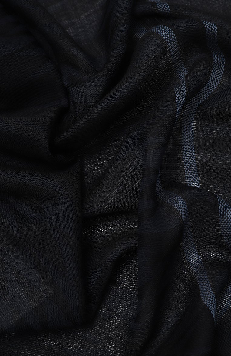 Мужской шарф CORNELIANI темно-синего цвета, арт. 92B342-3829000 | Фото 3 (Материал: Шерсть, Текстиль; Нос: Не проставлено; Материал сплава: Проставлено; Мужское Кросс-КТ: Шарфы - с бахромой; Кросс-КТ: шерсть)