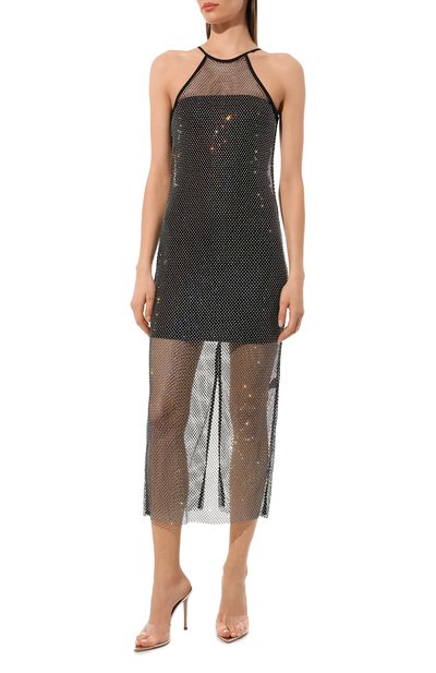 Платье с отделкой стразами PATRIZIA PEPE черного цвета по цене 49200 руб., арт. 8A1011_A9U8, фото 3 Платье с отделкой стразами PATRIZIA PEPE, арт. 8A1011_A9U8, фото 3