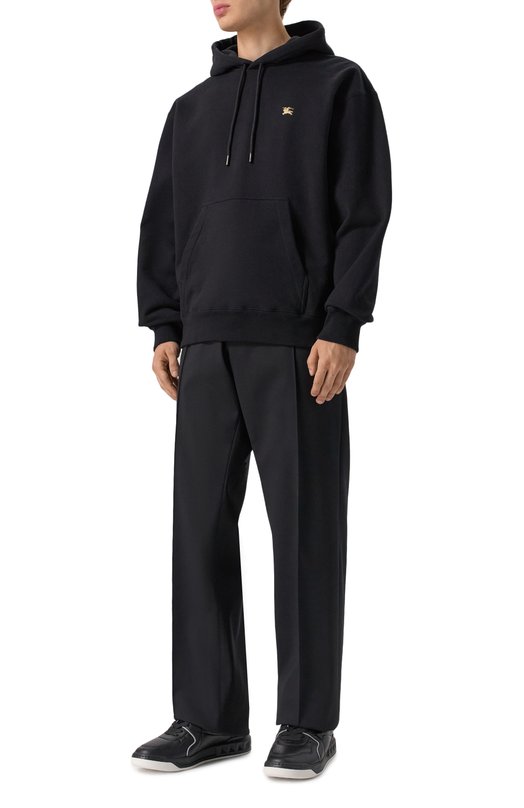 Хлопковое худи Burberry 8110938 Чёрный  8110938 Фото 2