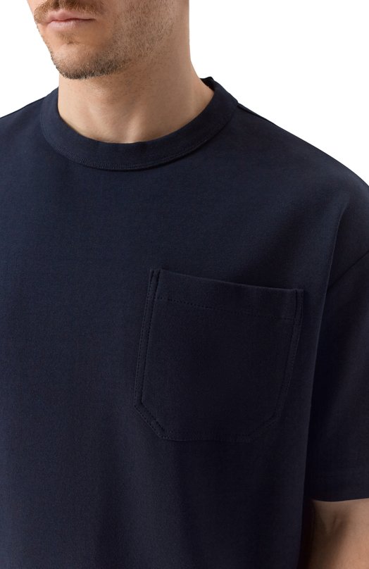 Хлопковая футболка BOSS 50554243 Синий  50554243 Фото 5