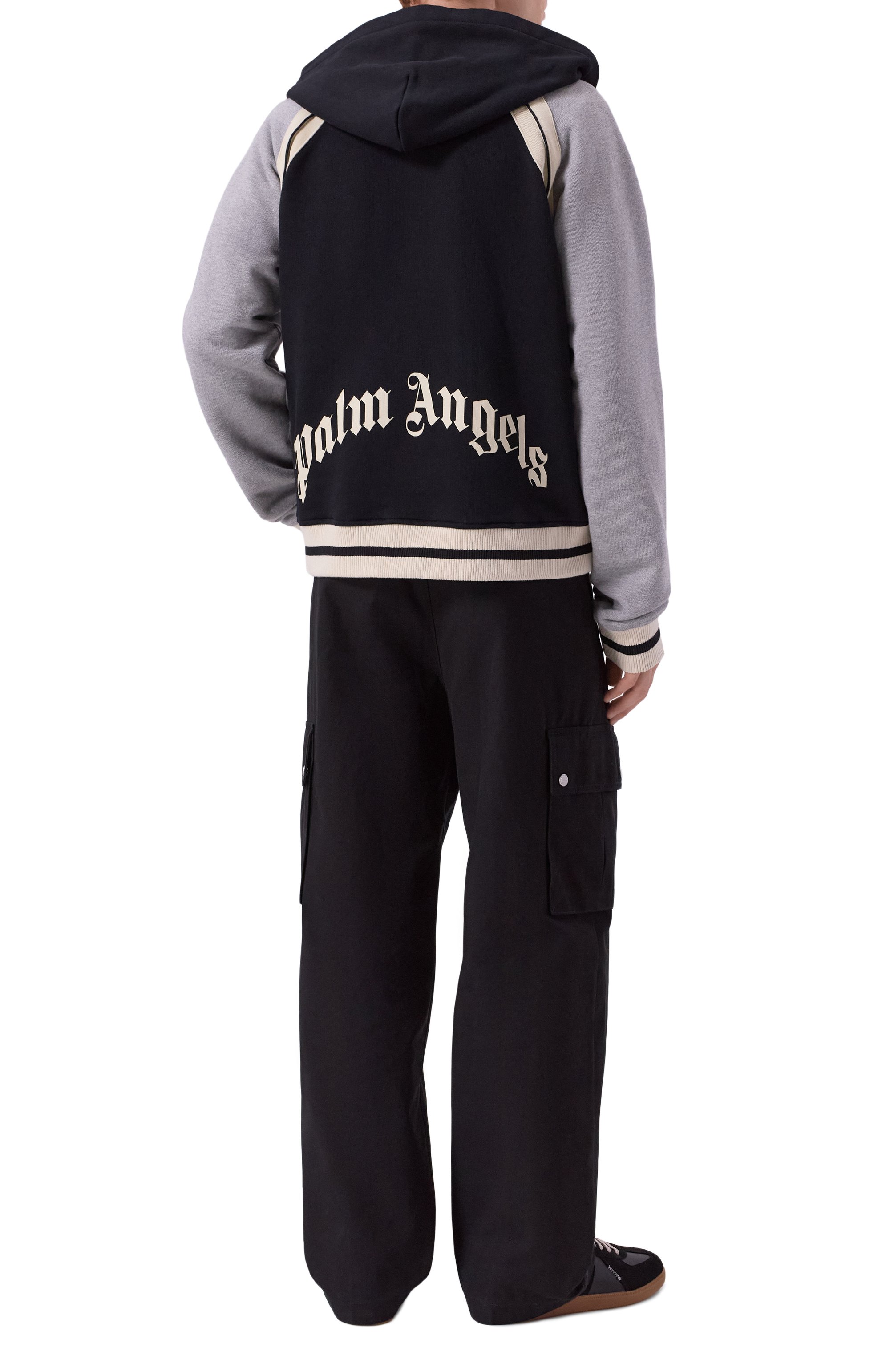 Хлопковый бомбер PALM ANGELS черного цвета по цене 77950 руб., арт. PMEK013F25FLE001, фото 2 Хлопковый бомбер PALM ANGELS, арт. PMEK013F25FLE001, фото 2