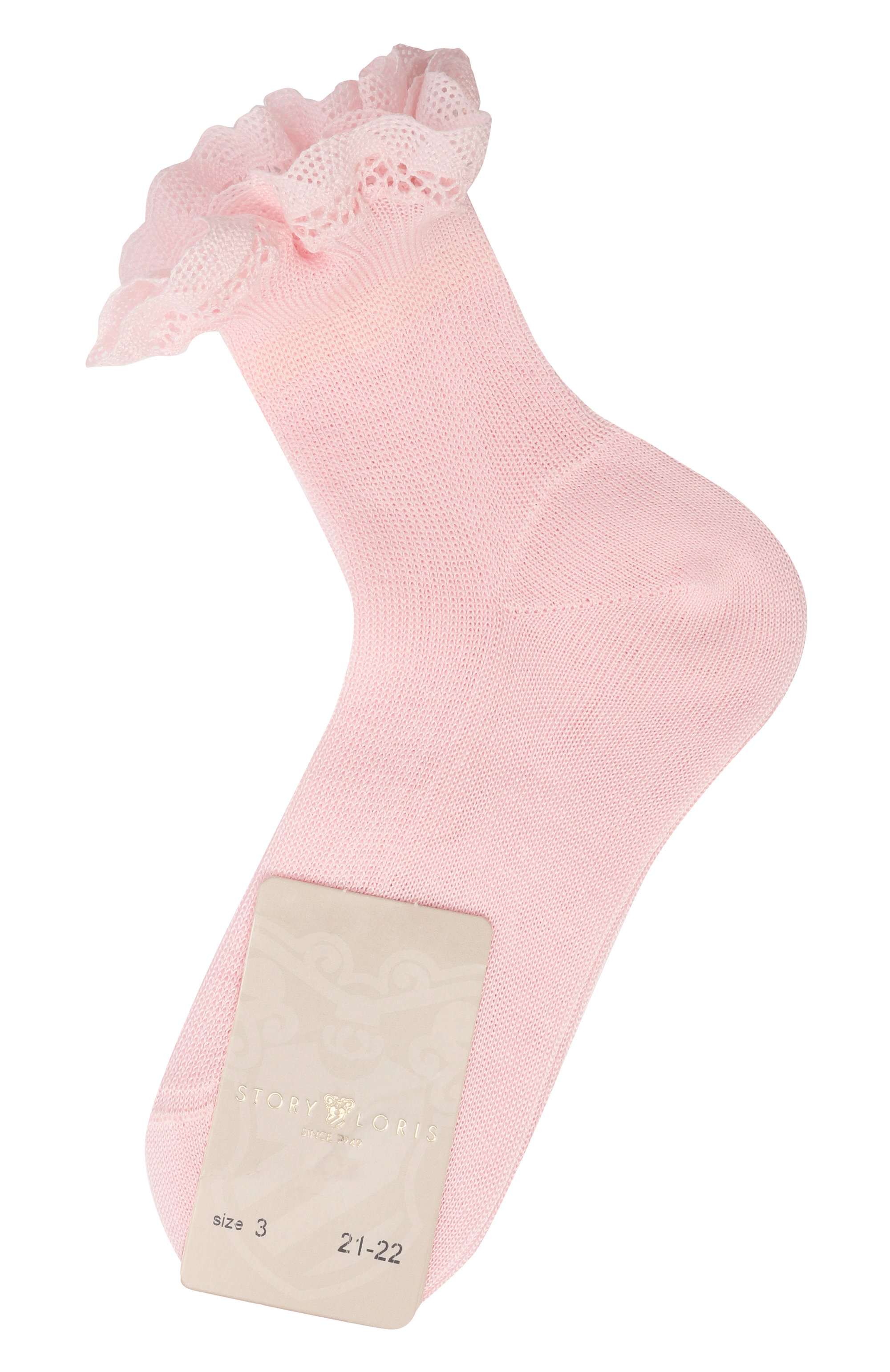 Хлопковые носки STORY LORIS светло-розового цвета по цене 3880 руб., арт. 6141/17-22, фото 1 Хлопковые носки STORY LORIS, арт. 6141/17-22, фото 1