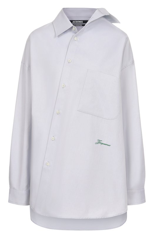 Хлопковая рубашка Jacquemus 25E251SH086/1726 Серый 25E251SH086/1726