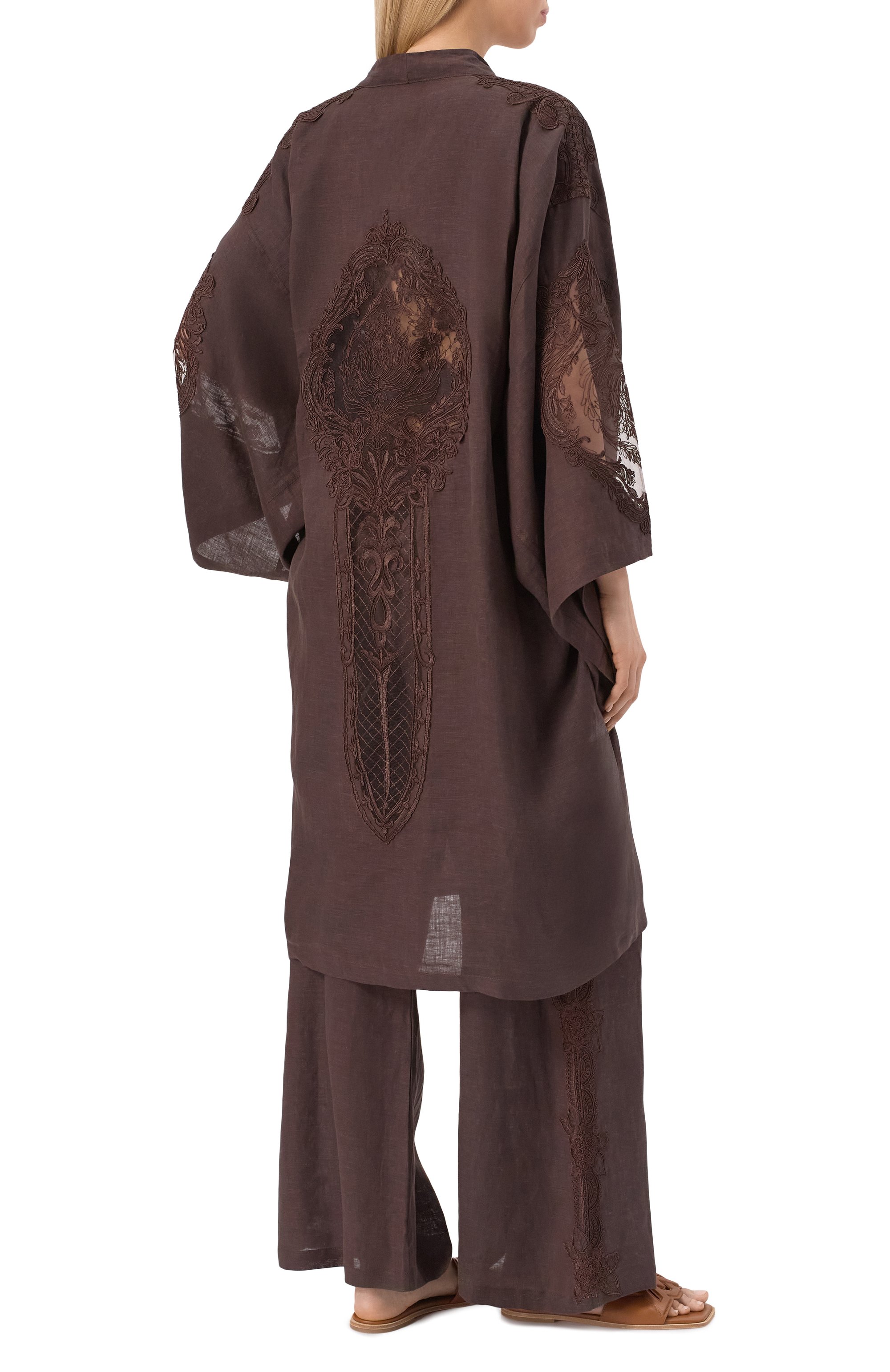 Кимоно изо льна и вискозы MAURIZIO, арт. W07010679, фото 4