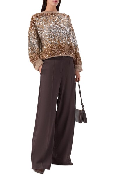 Шерстяной свитер с отделкой пайетками BRUNELLO CUCINELLI, арт. M1U375900P, фото 2