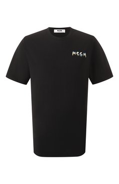 Мужская хлопковая футболка MSGM черного цвета, арт. 3840MM101/257097 | Фото 1 (Драгоценные камни: Проставлено; Материал сплава: Проставлено; Длина (для топов): Стандартные; Рукава: Короткие; Принт: С принтом; Стили: Минимализм; Материал внешний: Хлопок; Мужское Кросс-КТ: Футболка-одежда; Кросс-КТ: Джерси)