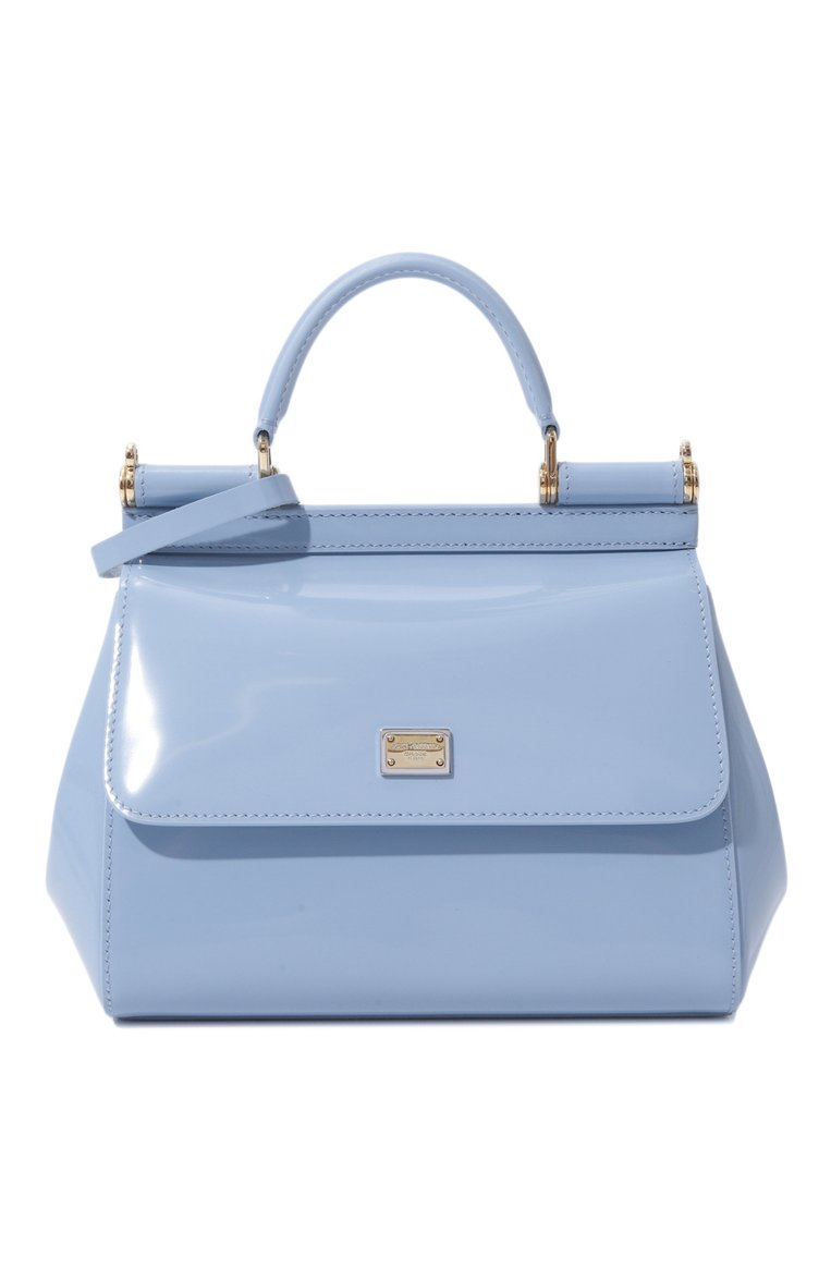 Женская сумка sicily small DOLCE & GABBANA голубого цвета, арт. BB9003_BI9003_BE9003/A1037_1 | Фото 6 (Размер: small; Ремень/цепочка: На ремешке; Материал: Натуральная кожа)