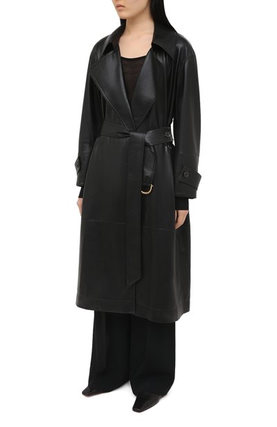 Плащ из экокожи NANUSHKA, арт. AMAL_BLACK_VEGAN LEATHER, фото 3