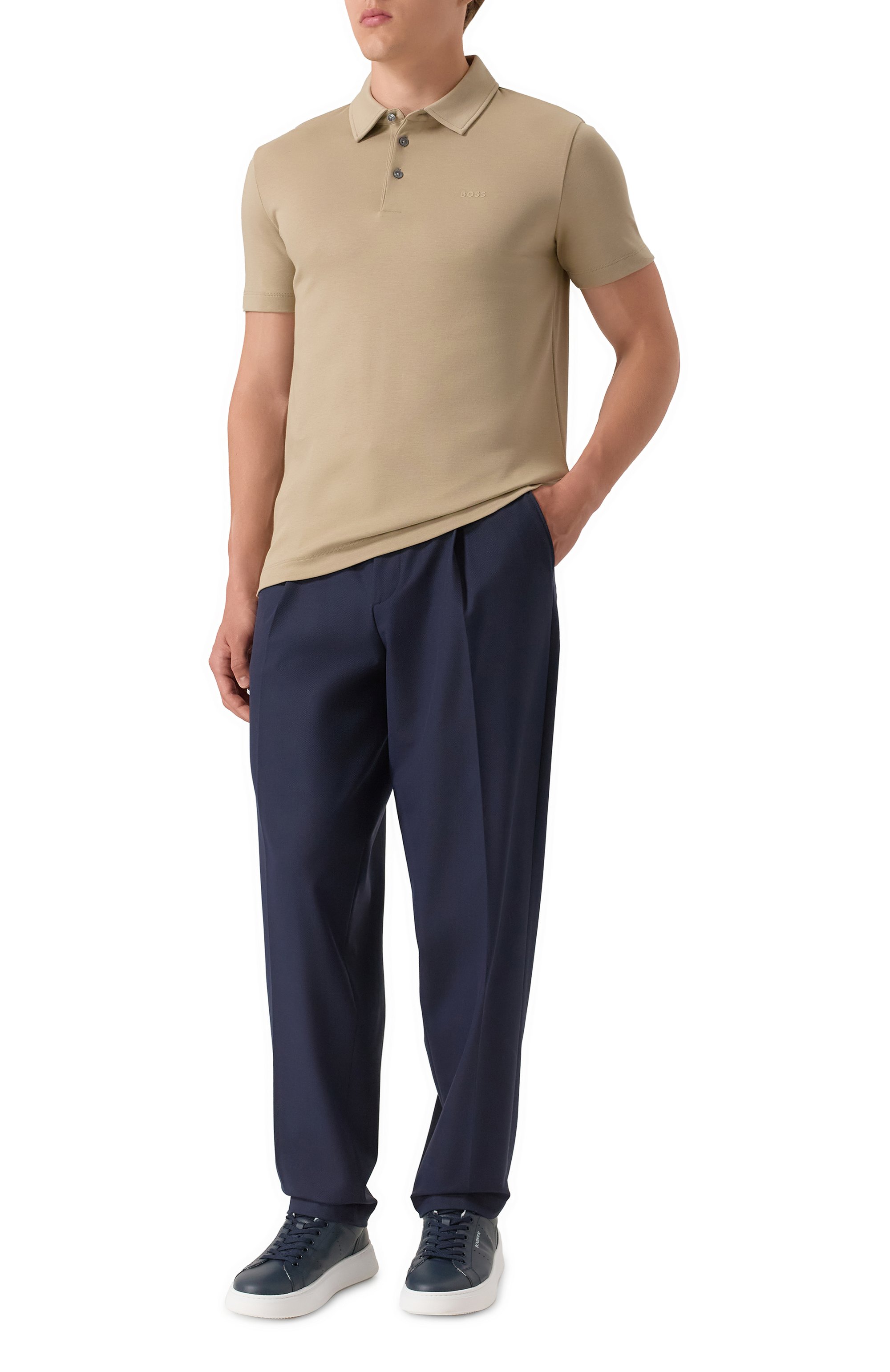 Хлопковое поло BOSS, арт. 50471335, фото 2