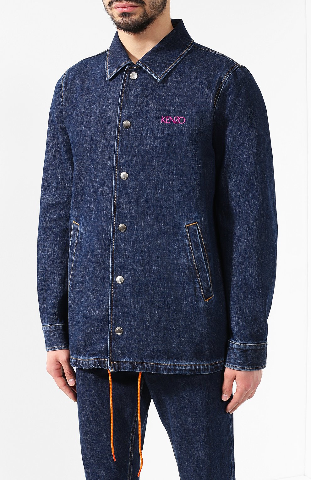 Джинсовая куртка KENZO темно-синего цвета по цене 54250 руб., арт. 50U5012FB, фото 3 Джинсовая куртка KENZO, арт. 50U5012FB, фото 3