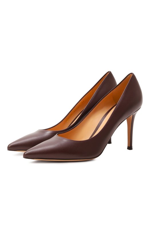 Кожаные туфли Gianvito 85 Gianvito Rossi G24580.85RIC.VITB0UR Бордовый G24580.85RIC.VITB0UR