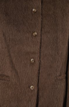 Женский шерстяной жакет LOULOU STUDIO коричневого цвета, арт. FIDAN | Фото 5 (Рукава: Длинные; Материал сплава: Проставлено; Материал внешний: Шерсть; Драгоценные камни: Проставлено; Длина (для топов): Удлиненные; Женское Кросс-КТ: Жакет-одежда; 1-2-бортные: Однобортные; Стили: Кэжуэл)