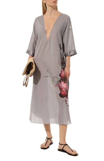 Хлопковая туника YANINA серого цвета по цене 73600 руб., арт. 0-2500, фото 2 Хлопковая туника YANINA, арт. 0-2500, фото 2