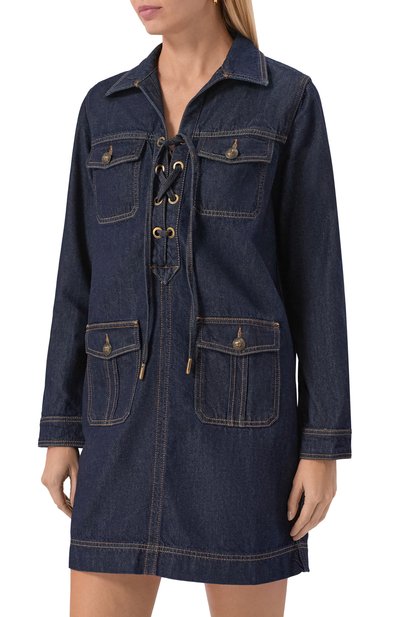 Джинсовое платье ZADIG AND VOLTAIRE синего цвета по цене 53550 руб., арт. WWDR02576, фото 3 Джинсовое платье ZADIG AND VOLTAIRE, арт. WWDR02576, фото 3
