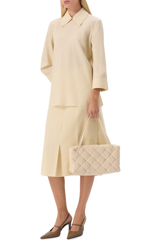 Шерстяная юбка Jil Sander J01MA0165/J40171 Кремовый  J01MA0165/J40171 Фото 2